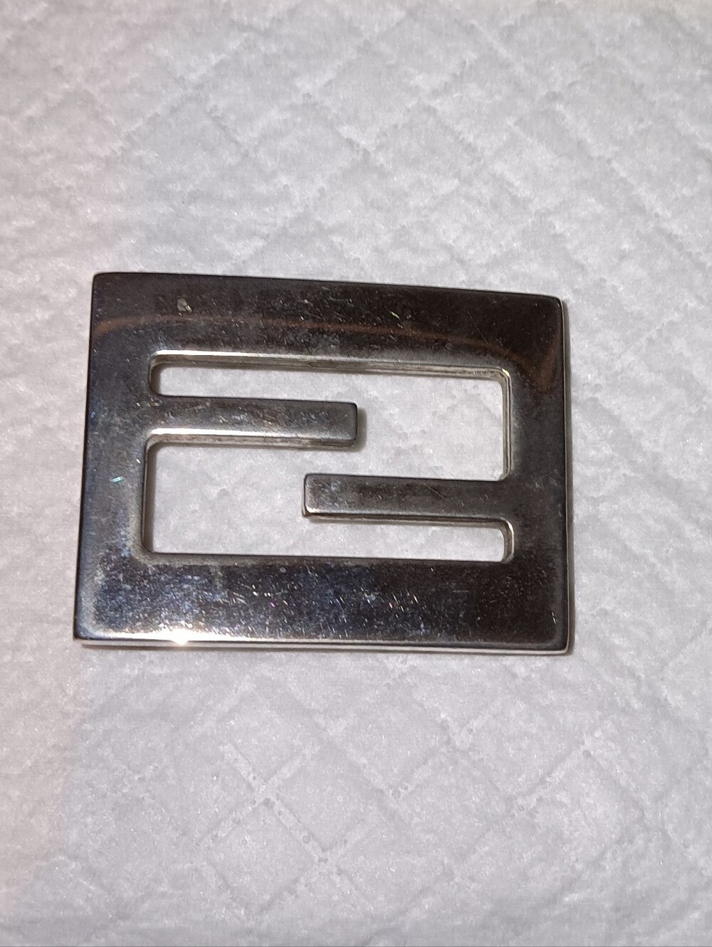 Fendi FF Silver Tone Belt Buckle